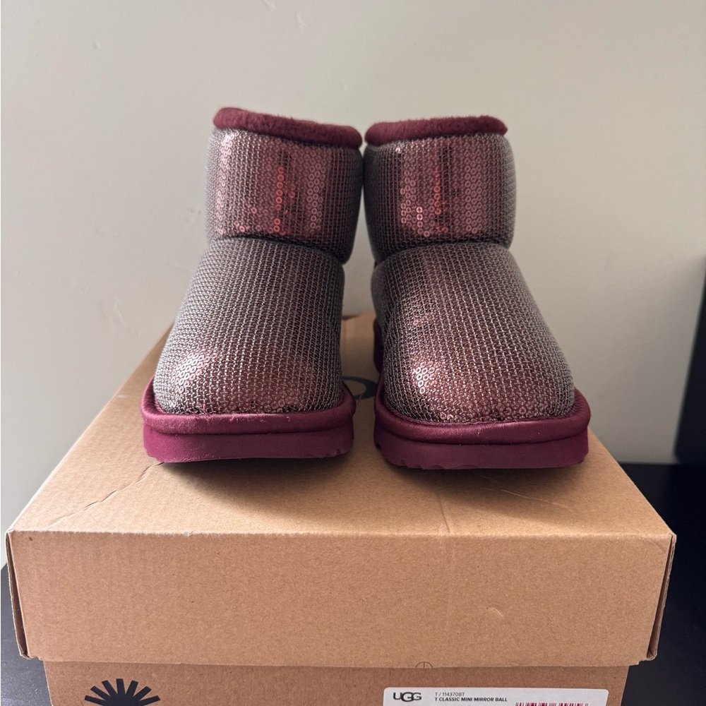 UGG Sparkly Burgundy Boots